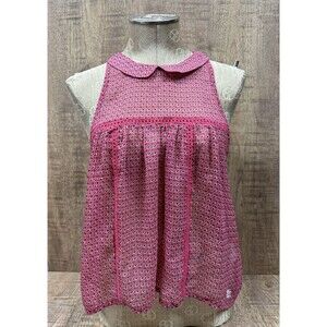 Abercrombie & Fitch women size XS sleeveless blouse pink chiffon shirt